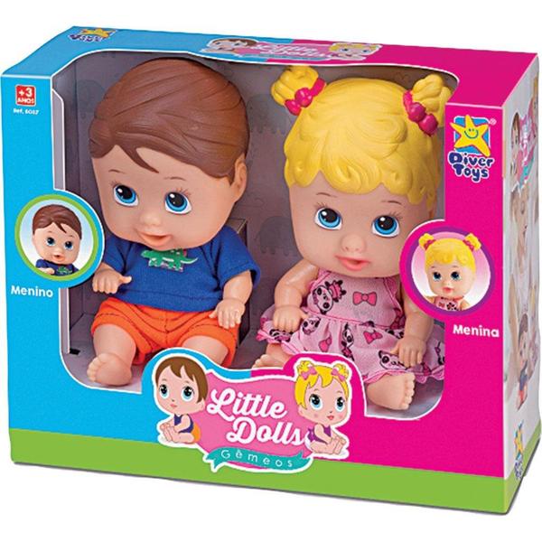 Boneca Little Dolls Divertoys Gêmeos