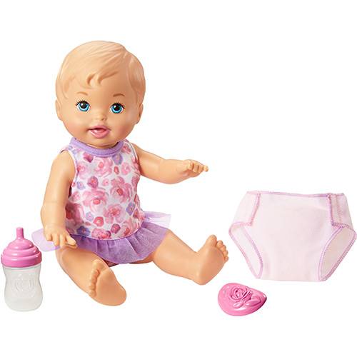 Boneca Little Mommy Bebê Faz Xixi Hora de Fazer Xixi Loira Fbc88/Fbc89 - Mattel