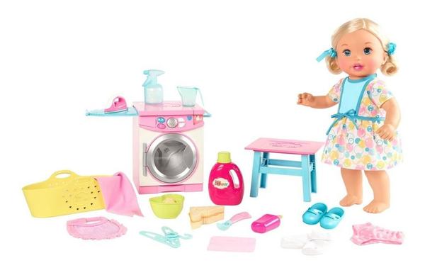 Boneca Little Mommy Bebê Hora de Comer e Lavar Mattel