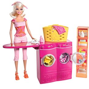 Boneca Mattel Barbie Real C/ Móvel: Lavanderia T8008/T7182