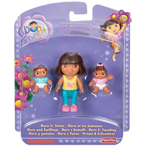 Boneca Mattel Dora a Aventureira 2 Figuras Dora e Gêmeos X7992/X7995
