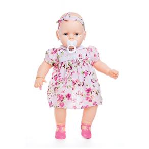 Boneca Meu Bebê Branca 60 Cm - Estrela Vestido Rosa