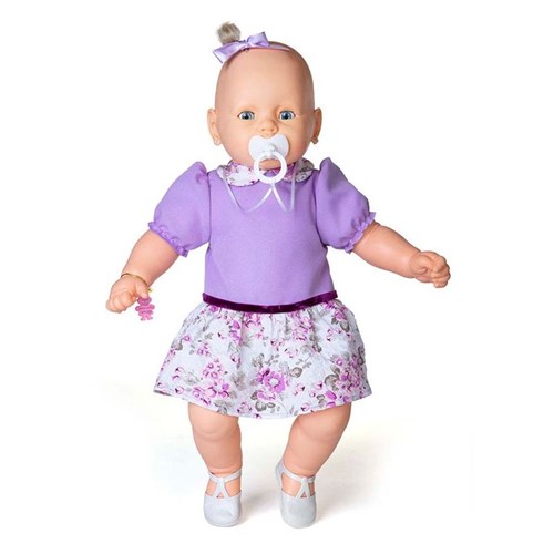 Boneca Meu Bebê Branco - Vestido Lilás - Estrela - ESTRELA