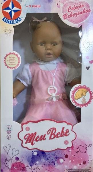 Boneca Meu Bebê Negro - Vestido Rosa 60 Cm - Estrela