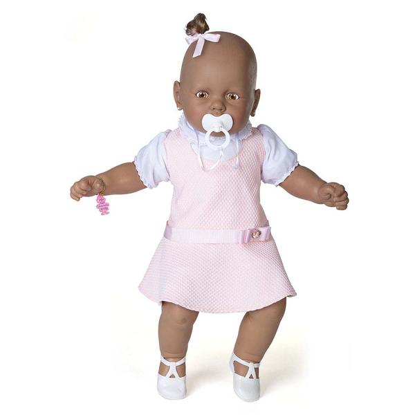 Boneca Meu Bebê Negro Vestido Rosa 60 Cm - Estrela