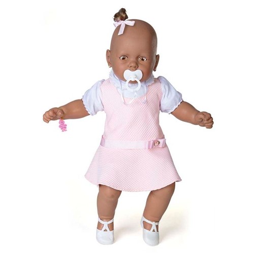 Boneca Meu Bebê Negro - Vestido Rosa - Estrela - ESTRELA
