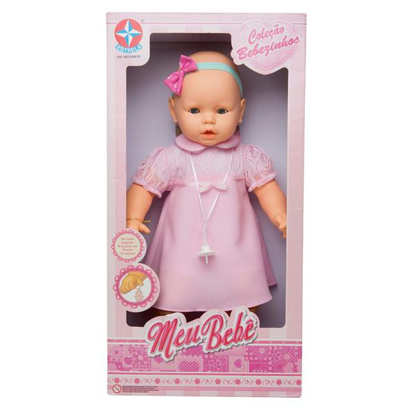 Boneca - Meu Bebê - Vestido Rosa - Estrela