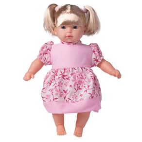 Boneca Mini Baby - Faz Xixi - Vestido Rosa - Cotiplás