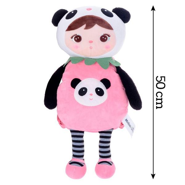 Boneca Mochila Infantil Panda - Rosa - Metoo