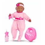 Boneca New Bebê Mania Faz Xixi Negra 54cm - Roma Brinquedos