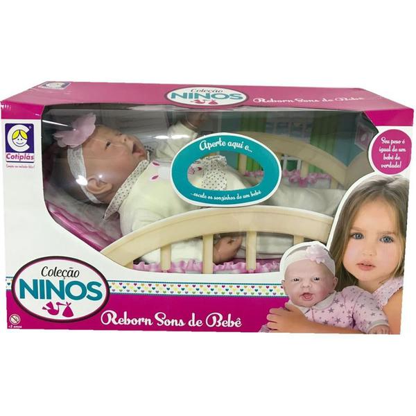 Boneca Ninos Reborn Sons de Bebê Cotiplás
