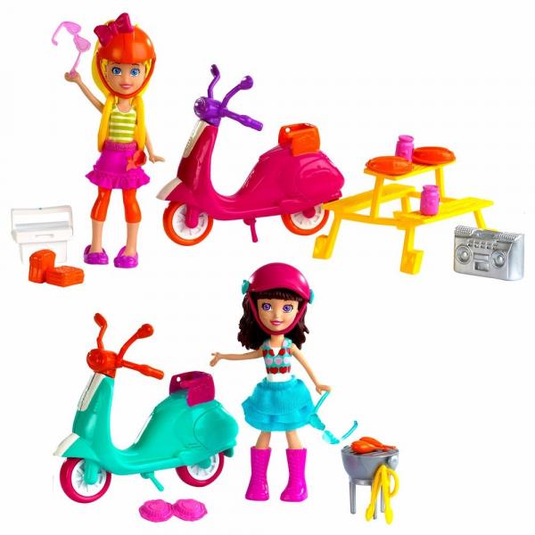 Boneca Polly Pocket - Amigas Piquenique com Moto - Mattel