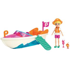 Boneca Polly Pocket com Veículo Lancha da Polly Mattel