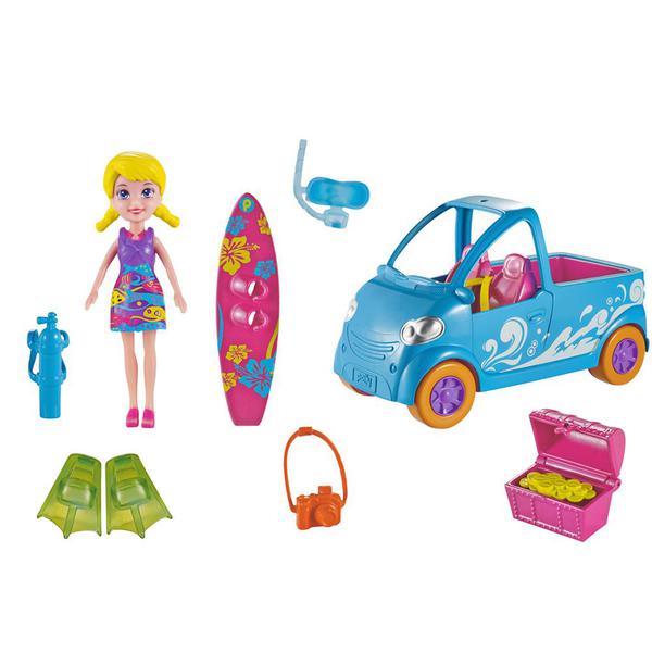 Boneca - Polly Pocket com Veículo - Van de Surf - Mattel