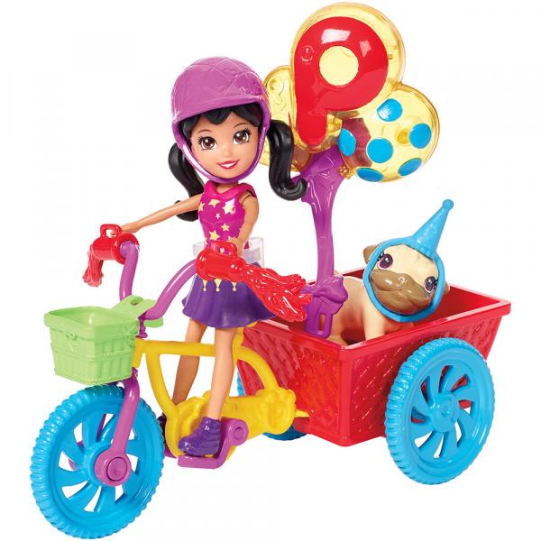 Boneca Polly Pocket - Crissy Bicicleta Aventura Pet - Mattel