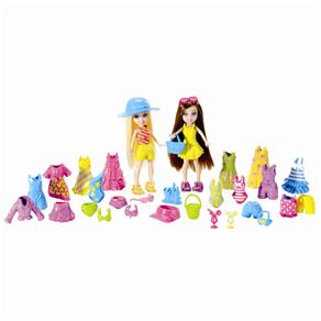 Boneca Polly Pocket Mattel com 2 Amigas Fashion