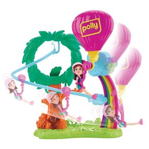 Boneca Polly Pocket Mattel Surpresa Safari Balão de Ar Quente