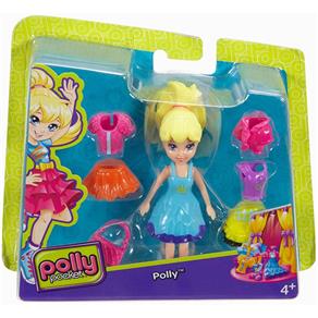 Boneca Polly Pocket Super Fashion - Polly com Vestido Azul - Mattel