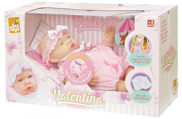 Boneca Valentina com Canguru Rosa Bee Toys