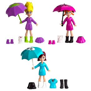 Bonecas Polly Pocket Mattel Estações da Polly - Diversão na Chuva