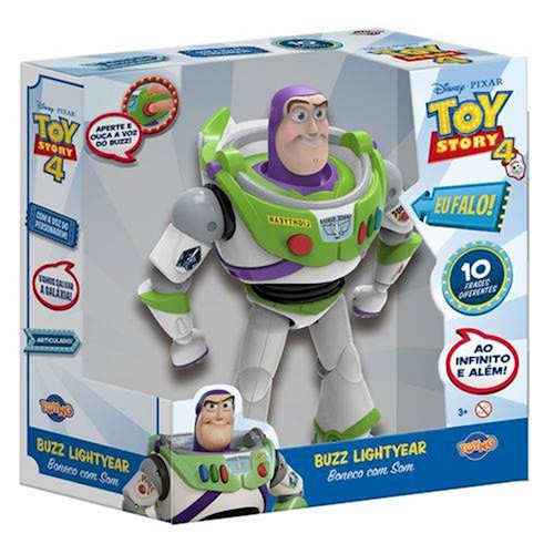 Boneco 25 Cm Buzz Lightyear com Som Toy Story 4 Toyng