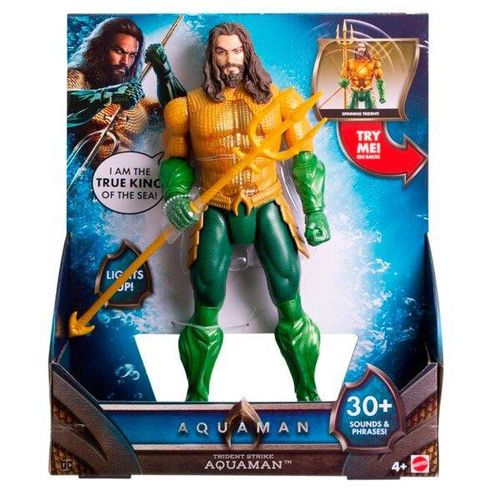 Boneco Aquaman com Trident e Som 30cm - Mattel GBN28