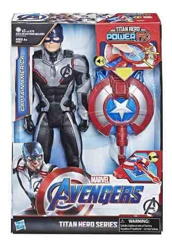 Boneco Avengers Capitão América 30cm Power Fx com Som Hasbro