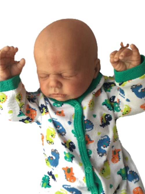Boneco Bebê Reborn Peter Carequinha com Corpo de Pano