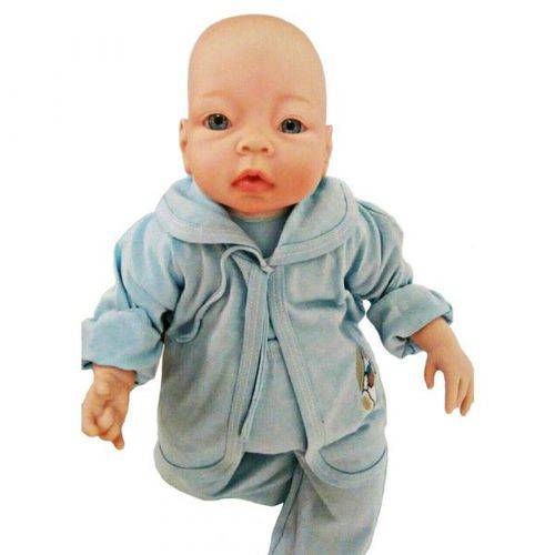 Boneco Bebê Tipo Reborn Menino Davi - Kit Acessórios