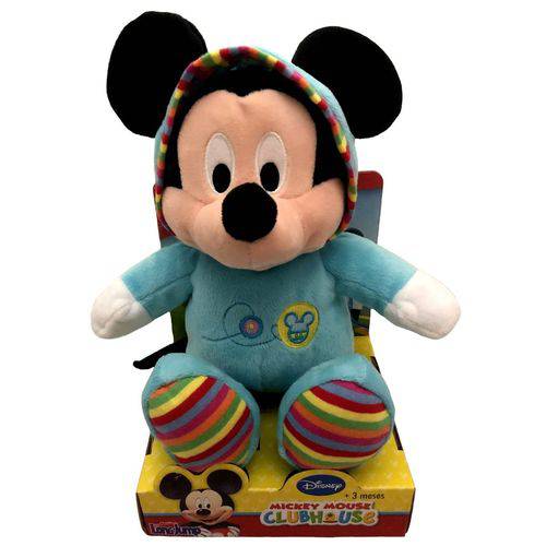 Boneco de Pelúcia Mickey Mouse Baby Azul Disney - Long Jump