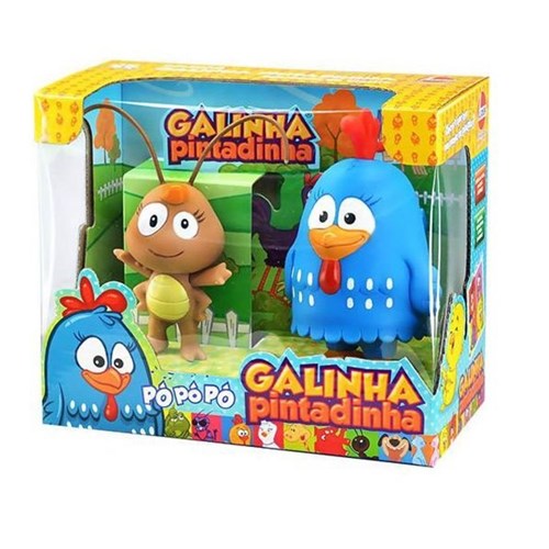 Boneco de Vinil Galinha Pintadinha com Baratinha Lider 2115