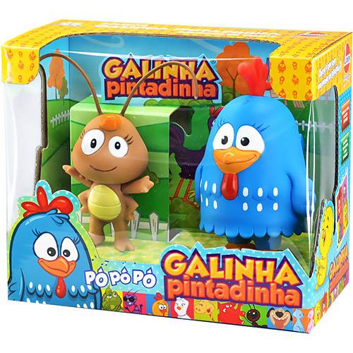 Boneco de Vinil Galinha Pintadinha com Baratinha Líder