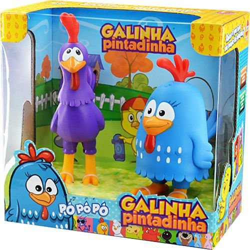 Boneco de Vinil Galinha Pintadinha com Galo Carijo Lider 2115