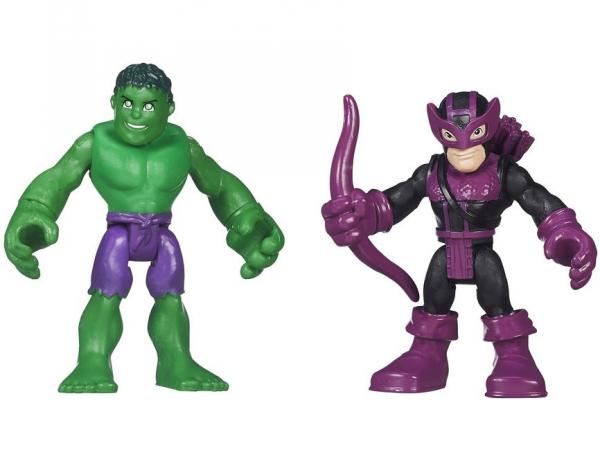 Boneco Hulk e Hawkeye Playskool Heroes 20,3cm - Hasbro