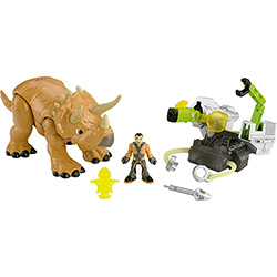 Boneco Imaginext Super Dinos Apatosaurus Triceratops - Mattel