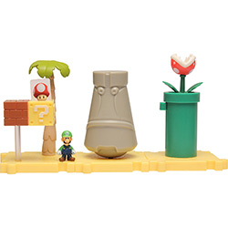 Tudo sobre 'Boneco Micro Land Super Mario Luigi e Layer Cake Desert com Ilha - DTC'