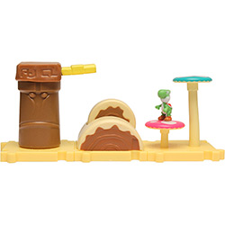 Boneco Micro Land Super Mario Yoshi e Layer Cake Desert com Ilha - DTC