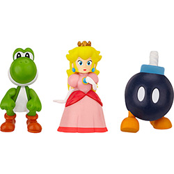 Boneco Micro Land Super Mario Yoshi/Princess/Bob - DTC