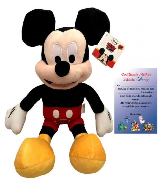 Boneco Pelúcia G Disney Mickey Mouse com Som Fala - Multikids