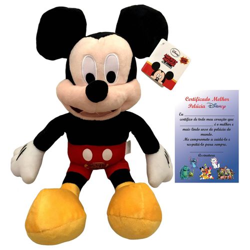 Boneco Pelúcia G Disney Mickey Mouse com Som Fala Multikids