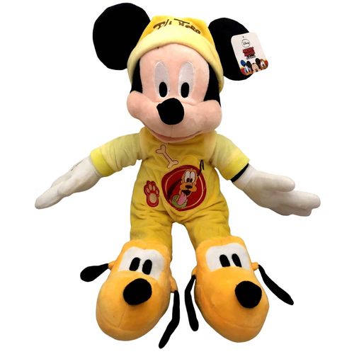 Boneco Pelúcia Grande Mickey Pijama do Cachorro Pluto Disney