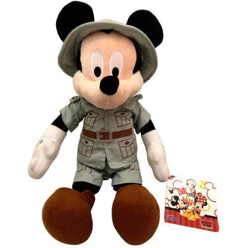 Boneco Pelúcia Mickey Mouse Safári Animais Disney Long Jump