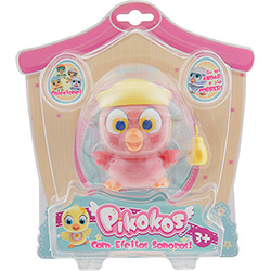 Boneco Pikokos Coruja Rosa com Chapéu Marinheiro Amarelo - Multikids