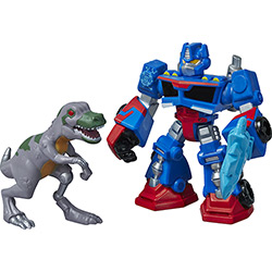 Tudo sobre 'Boneco PlaySkool Transformers Optimus And Trex 2,5" e 3" - Hasbro'