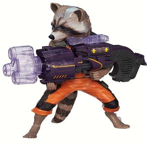 Boneco Rocket Raccoon Hasbro Guardiões da Galáxia com Mega Canhão e Sons de Batalha