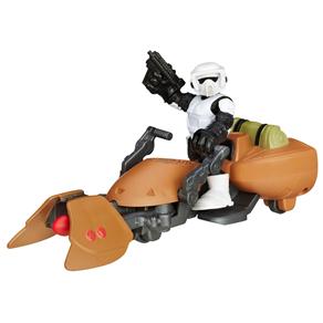 Boneco Star Wars com Veículo Hasbro Playskool Heroes - Scout Trooper