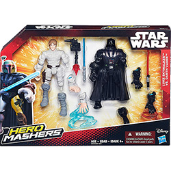 Tudo sobre 'Boneco Star Wars Hero Mashers Battle Pack EP VII Luke Skywalker Vs Darth Vader - Hasbro'