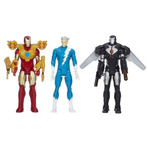 Bonecos Avengers Hasbro Titan Hero - Iron Man, War Machine e Quick Silver