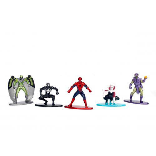Bonecos de Metal Nano Marvel Homem Aranha Pack C/5 - Jada Toys - Dtc