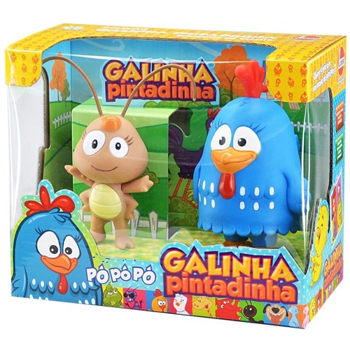 Bonecos de Vinil - Galinha Pintadinha e Baratinha - Líder